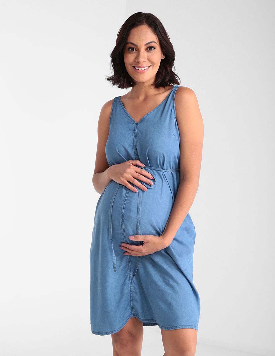Vestido de maternidad midi Maternity semicircular | Suburbia.com.mx