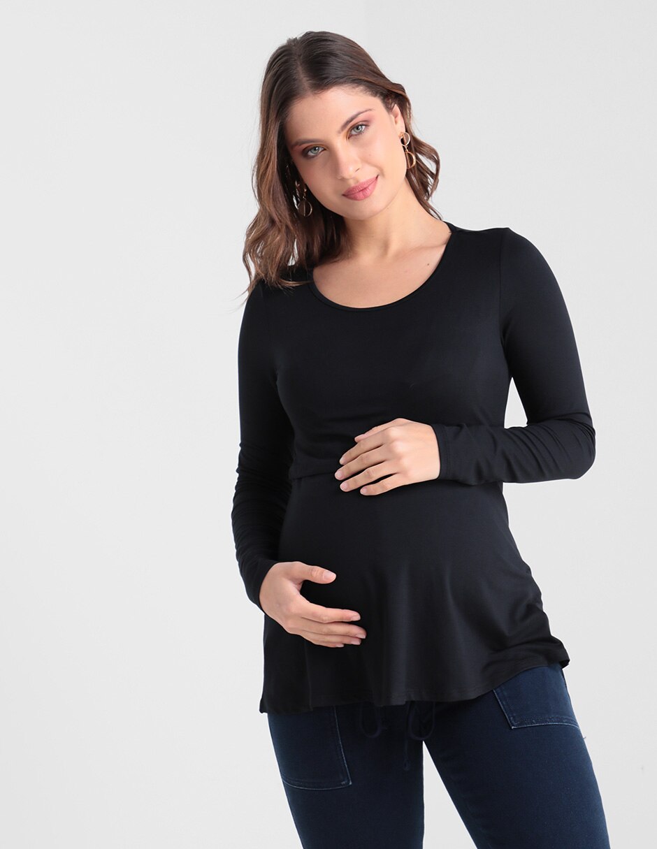 Blusa Weekend Maternity manga larga cuello redondo en SB